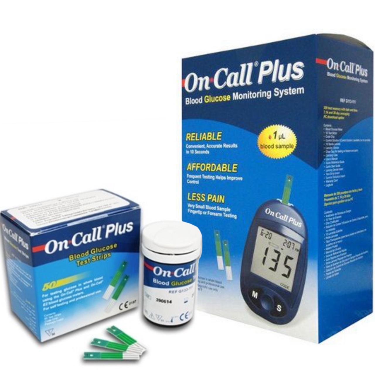 On Call Plus Blood Glucose Monitor Glucometer Blood Sugar Diabetes